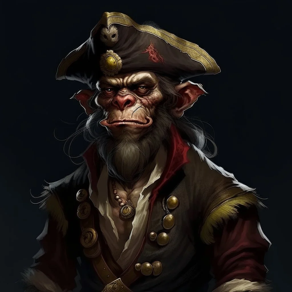 Pirate Human-Monkeyman DnD Digital Art