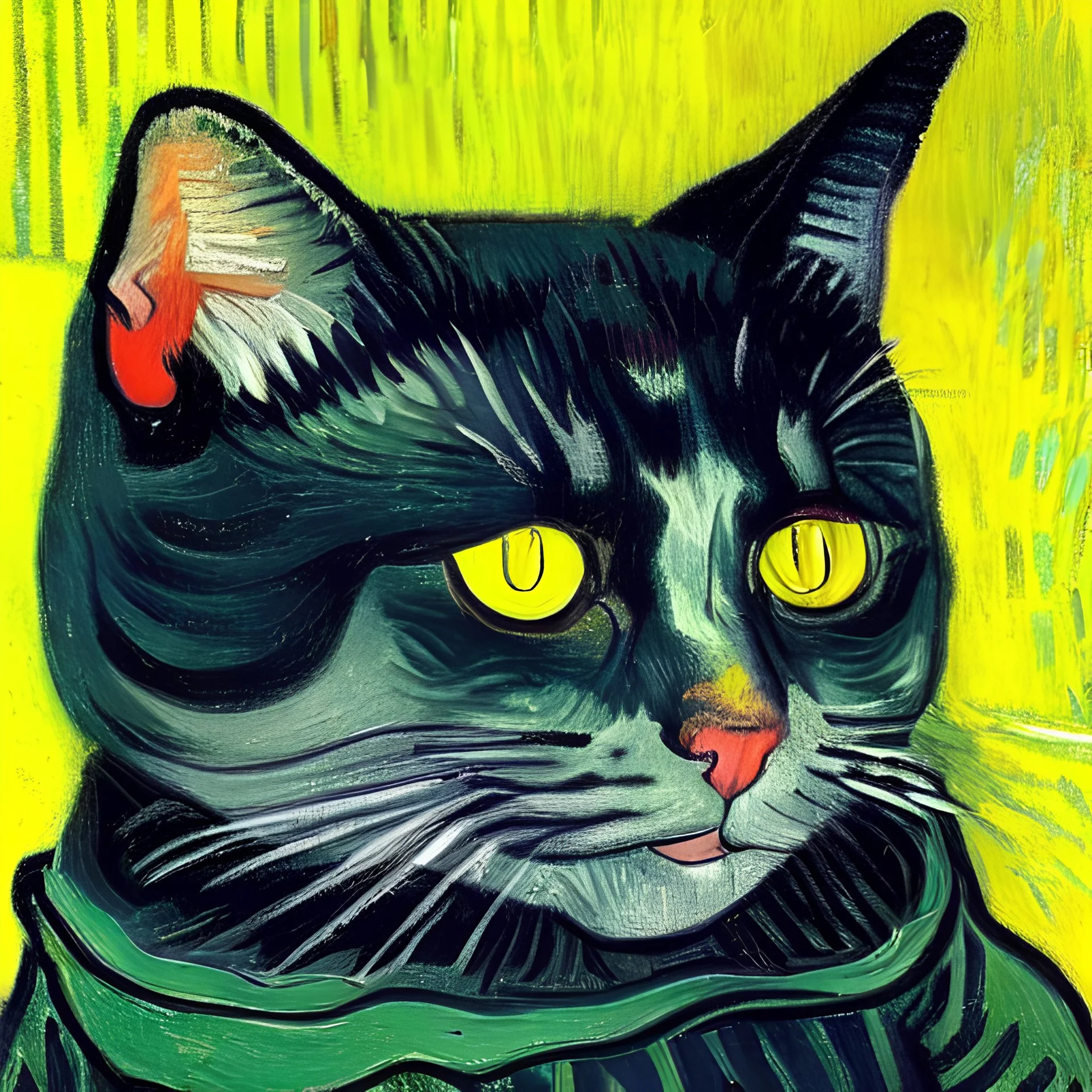 Portrait of a cat by Van Gogh