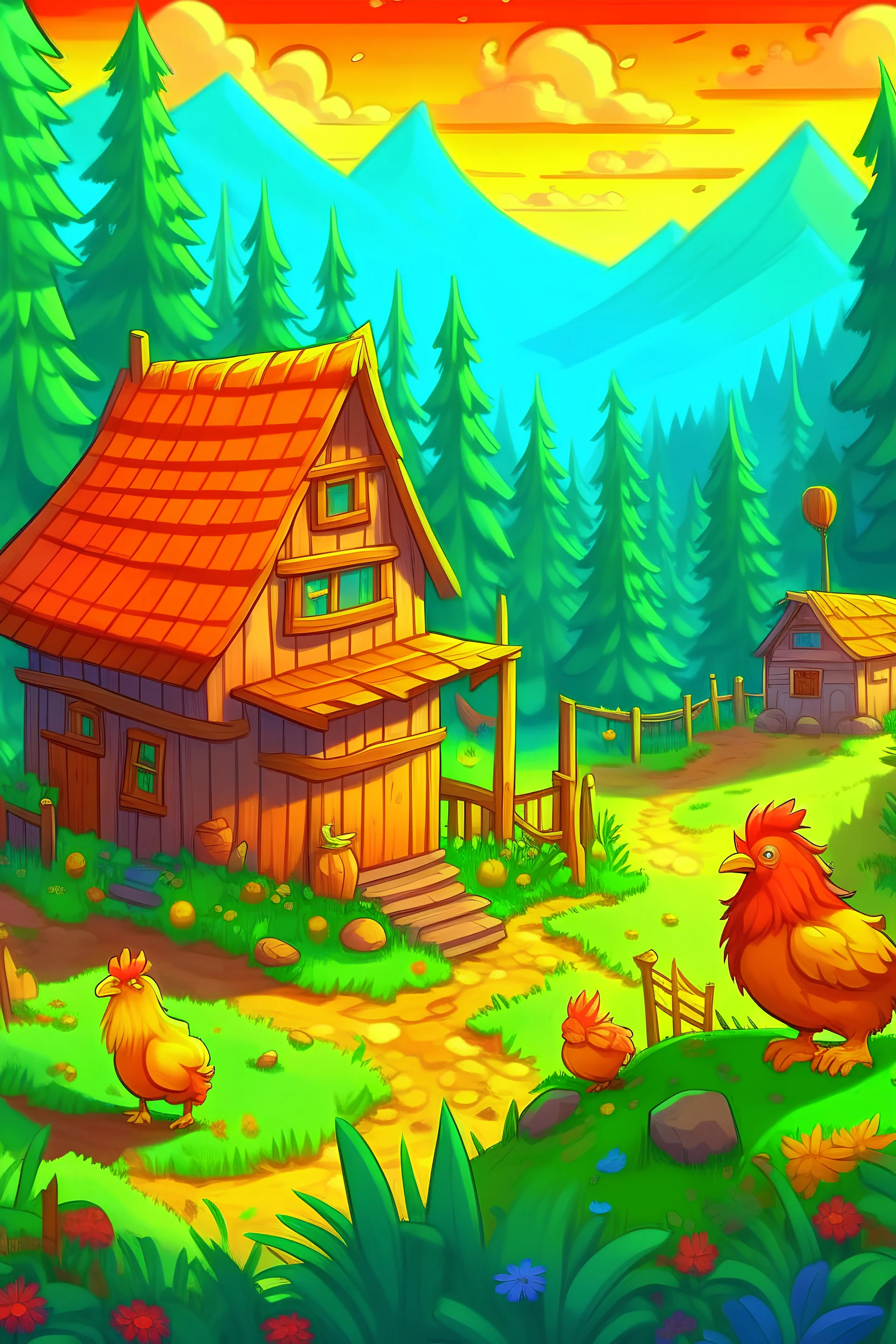 Stardew valley inspired art, chicken