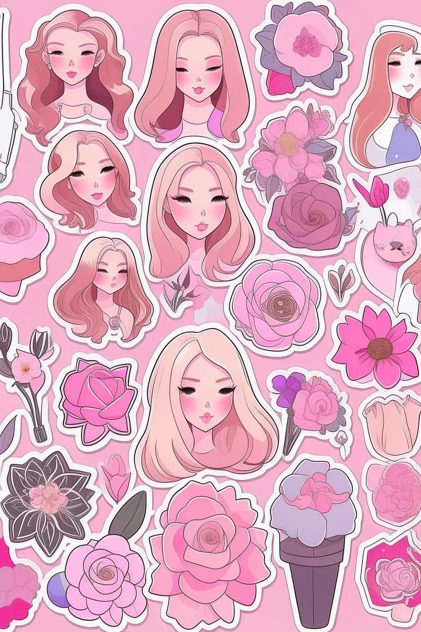 aesthetic girly stickers template