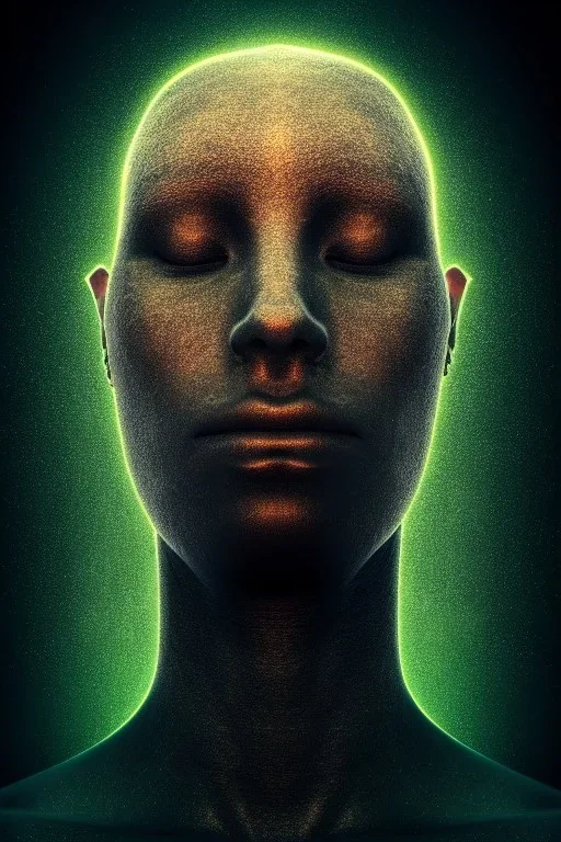 portrait full human body, profile, meditation, universe, realistic, 8k, high quality, extreme detail, symmetrical, four dimension, jungle, dark background, magic face