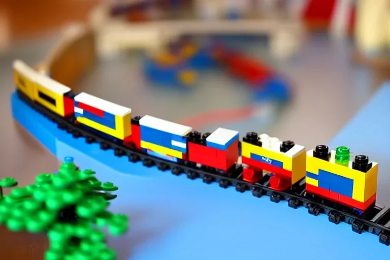 Lego Train pass in lego european city