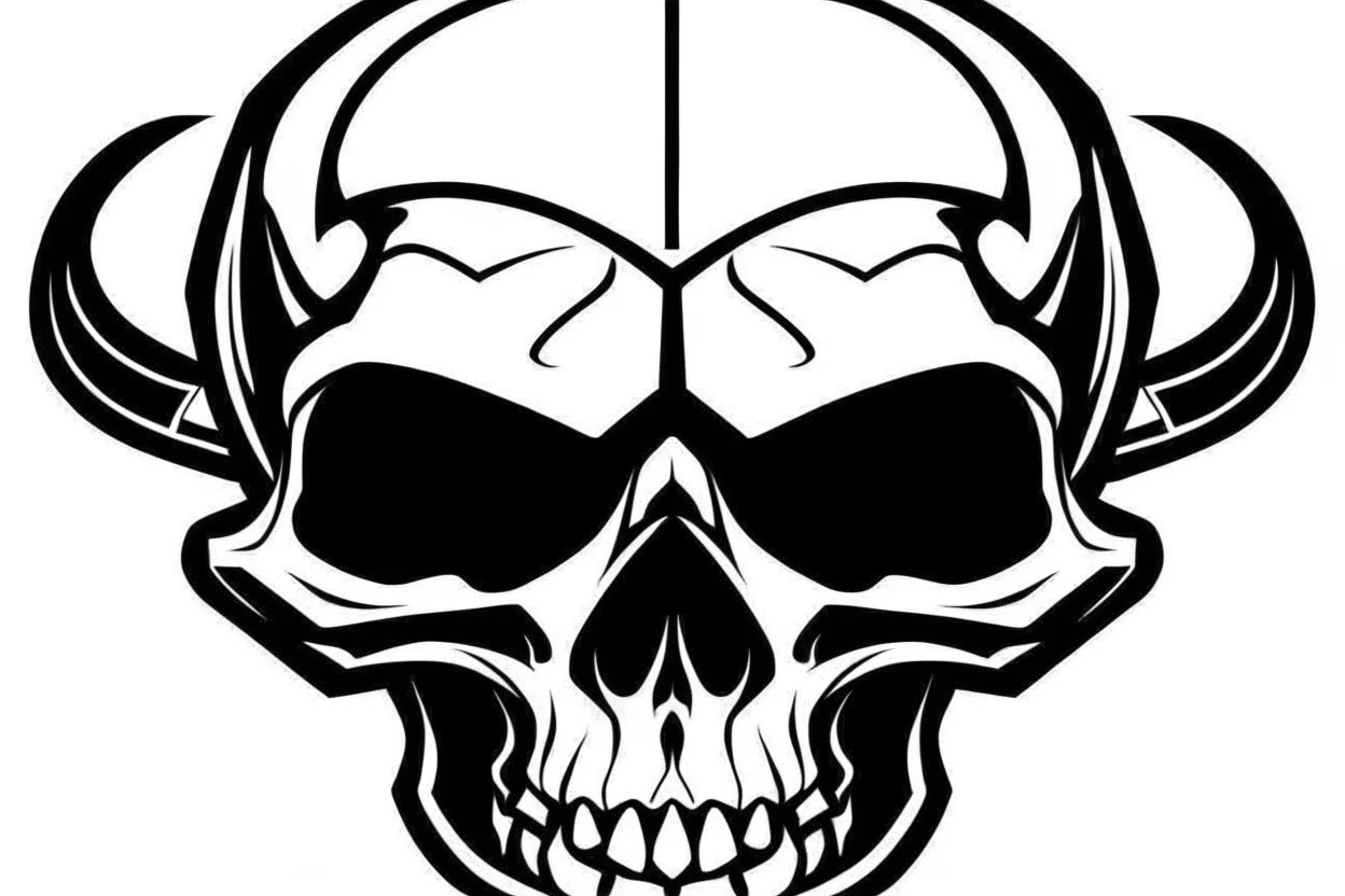 alien head SKULL AND CROSSBONES clip art stencil