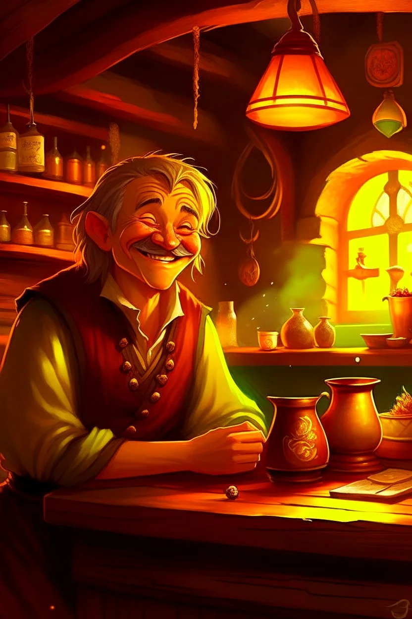 [coffee] In the Inn, the smiling hobbit worked behind the bar. Though small in stature, none was more joyful in service. His eyes, bright as sunrise and always upturned in mirth, inspected beans from distant lands. From the machine poured drinks like liquid gold. Each shot drew from him a chuckling sniff, scents of exotic hills filling his head. With care he textured cream, lips still smiling as lofty peaks crowned. Patrons gathered round pots steaming, laughter echoing as in a hobbit-h