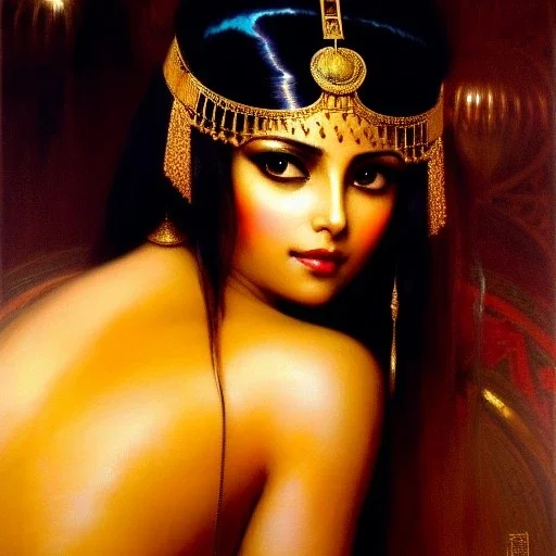 Drawing of beautiful face extra busty cleopatra,throne,hieroglyphics,balanciaga fashion clothe painting by gaston bussiere, greg rutkowski, yoji shinkawa, yoshitaka amano, tsutomu nihei, donato giancola, tim hildebrandt, oil on canvas, cinematic composition, extreme detail,fit full head inside picture,16k