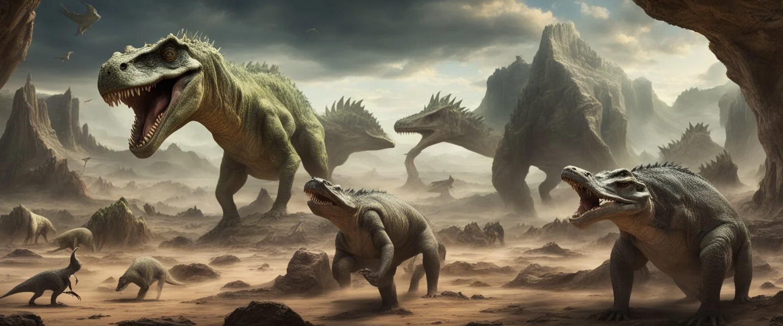 earth millions of years ago , with dinosaures and Draco reptilians