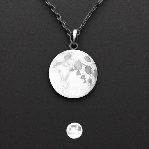 necklace with a simple, elegant design featuring a single, shimmering polyester in moon pendant