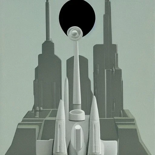 spaceships mix of star trek and star wars by magritte