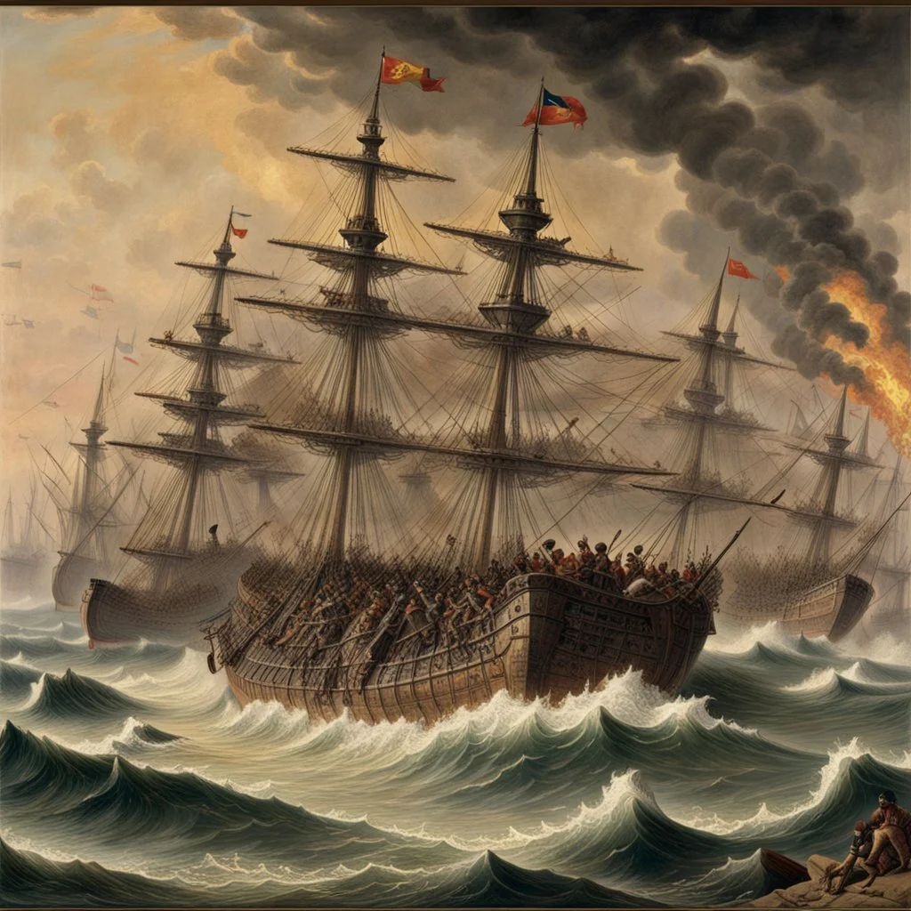 The Spanish Armada attacking Kandahar.