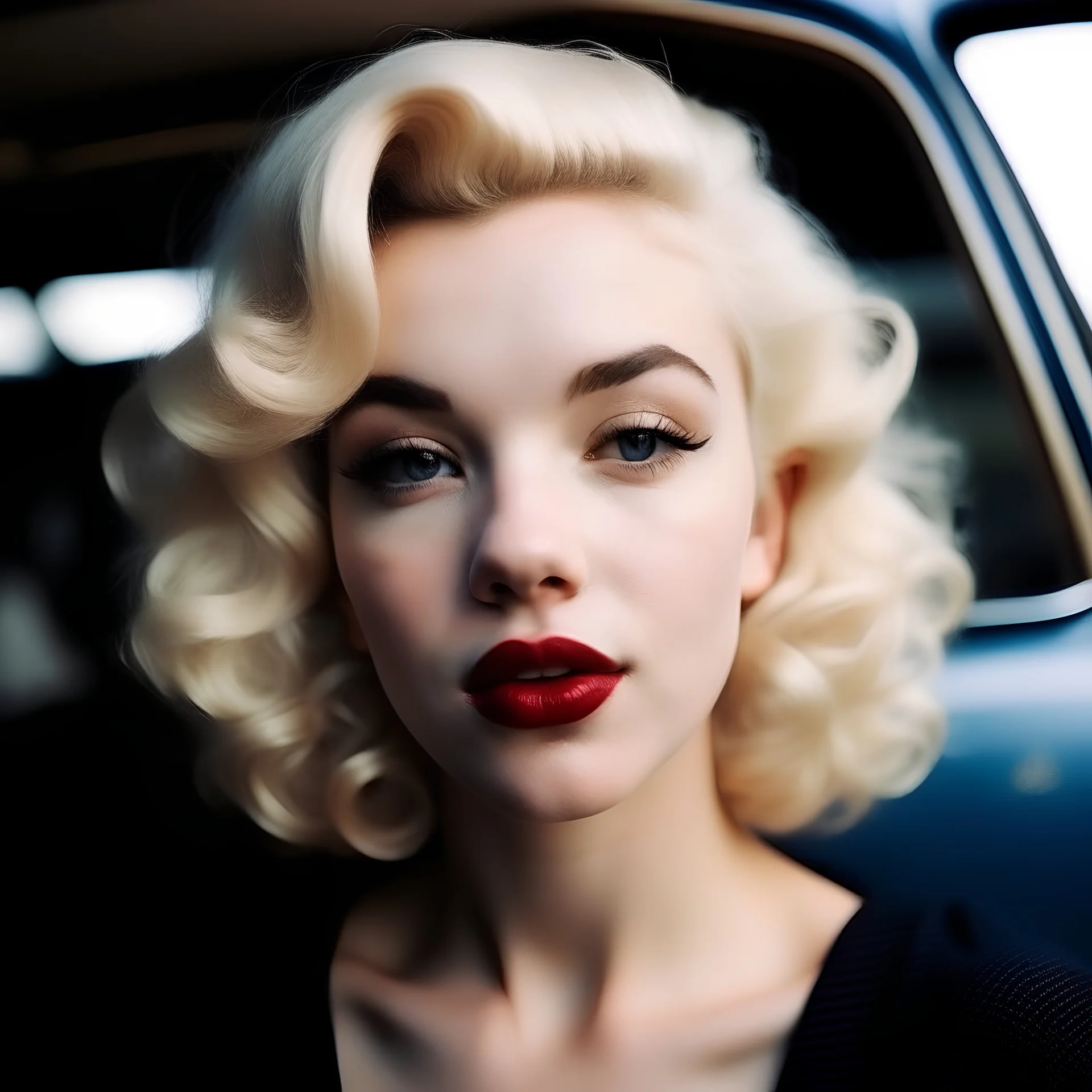 A girl who looks like billie eillish and marilyn monroe