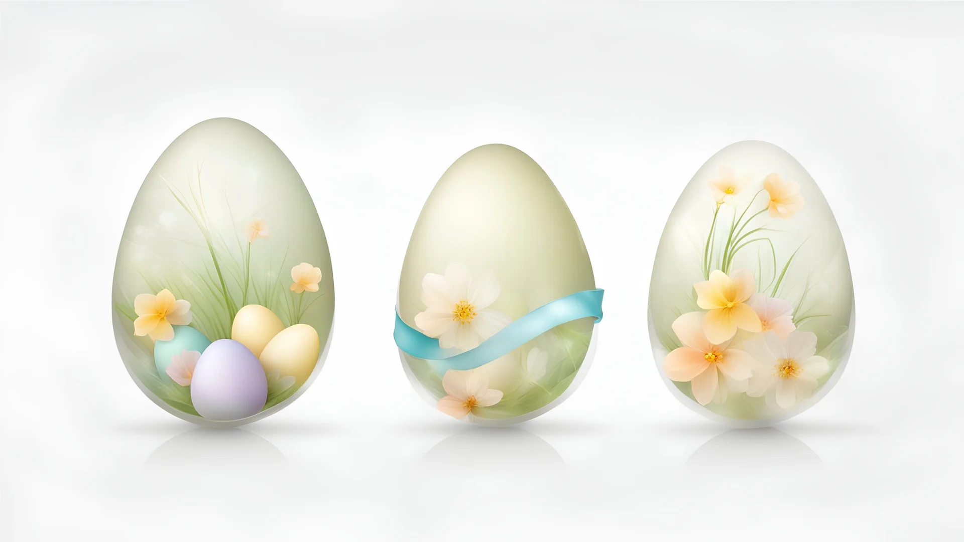 easter greetings with eggs with transparent background