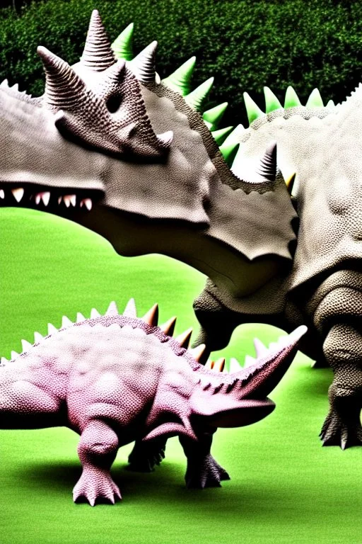 Triceratops and stegosaurus