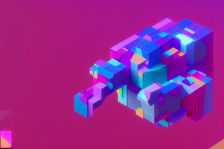 3D colorful geometric installation, simplistic, studio lighting, C4D, 16k, Behance, Artstation, centered, top down camera, vibrant