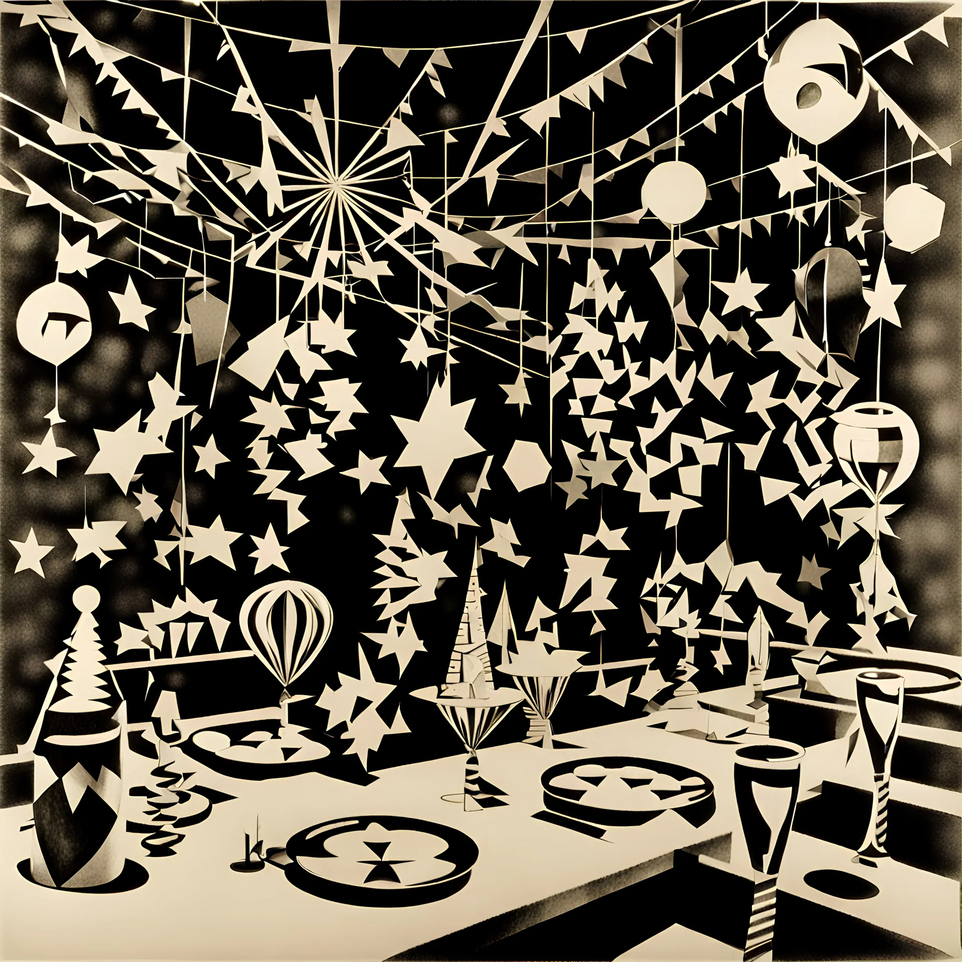 New Year's Eve party decorations designed by M. C. Escher