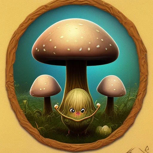 cute mushroom with face