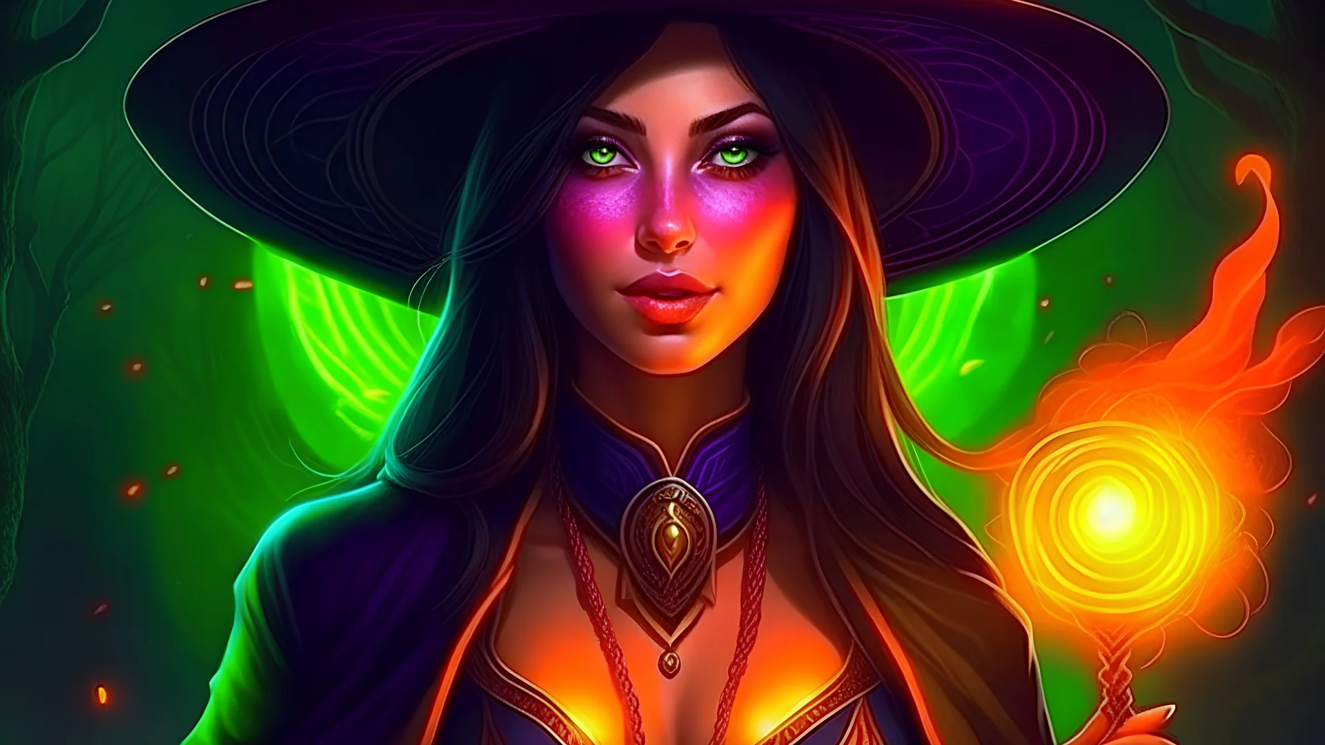 female witch mysterious exotic futuristic fantasy load screen