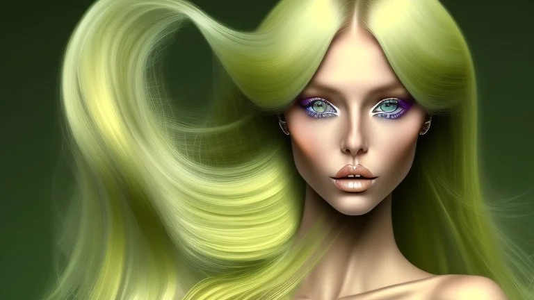 A woman who had green eyes and long blond hair that she wore in elaborate coiffures. Being known as someone at the height of fashion, prior to her disappearance, she favored wearing green and golden outfits to match her physical features.