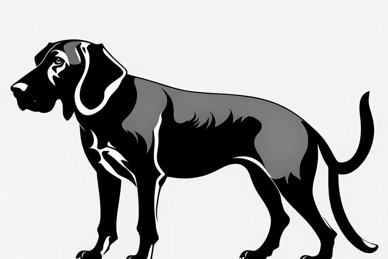 Weimaraner clipart style simple stencil