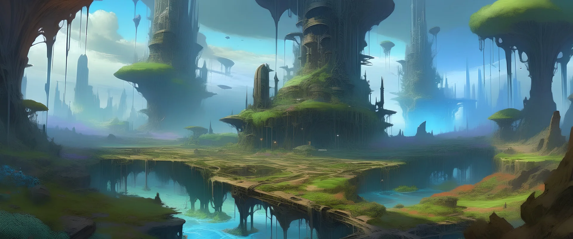 A cybernetic land painted by Zosan