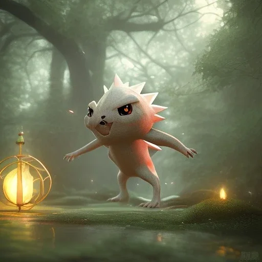 Mystery pokemon,Ambiance dramatique, hyperrealisme, 8k, high quality, lot of details, portrait,