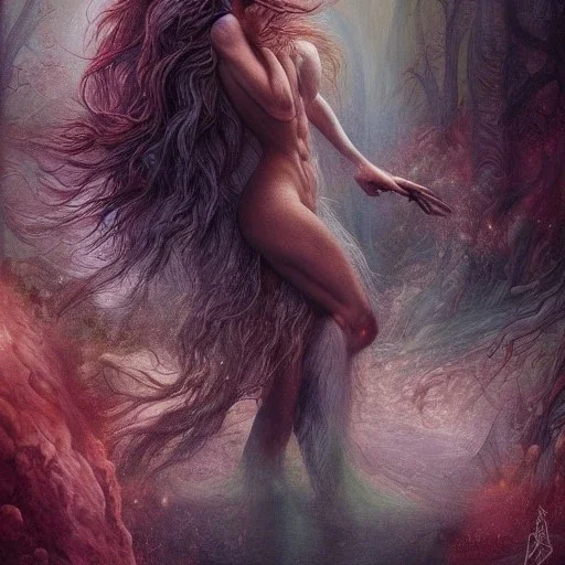 ::Beautiful Centaur.Creature of a combination of a man and a horsehalf horse and half human::Arrives into Acheron River:: insanely detailed and intricate, colourful, abstract,fantasy,hyperrealism, delicate, high definition, detailed, complex, triadic vibrant colour,artistic,beautiful creauture, by Tom Bagshaw, Anna Dittman