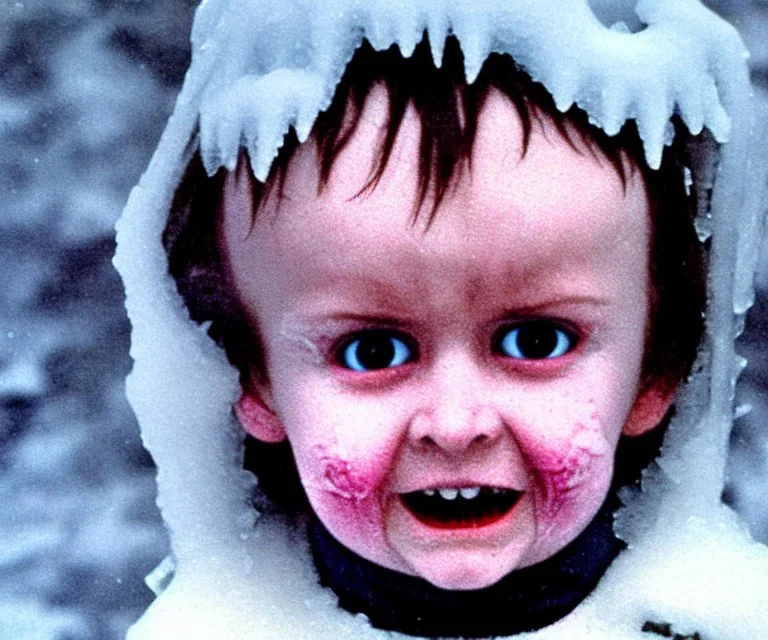 ice covered evil jack Torrence as a toddler