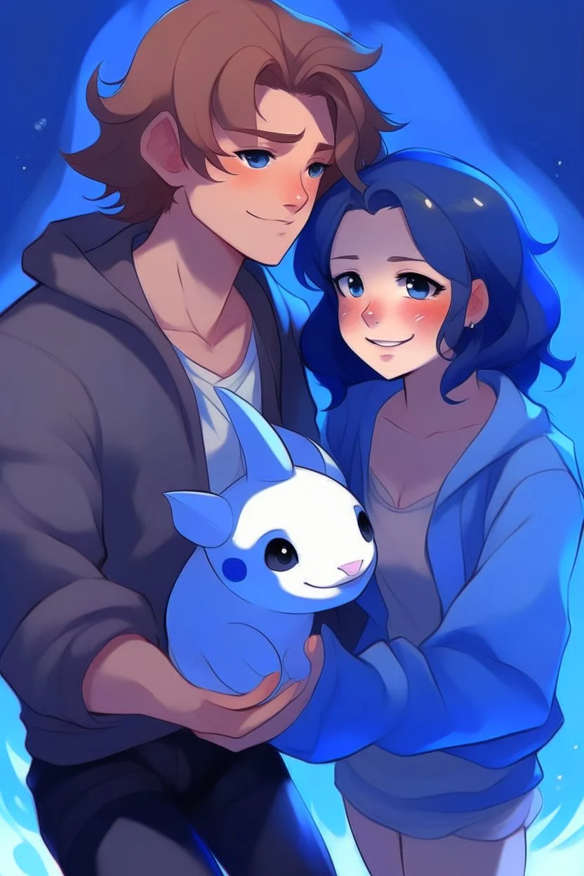 Tatlı bir çift erkeğin saçları kıvır kıvır