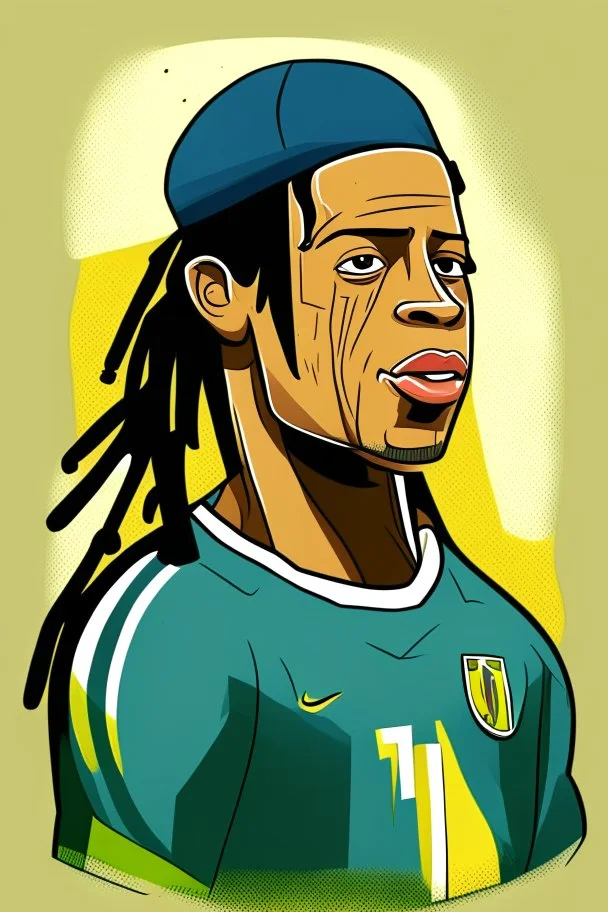 Ronaldinho Brazilian football player ,cartoon 2d