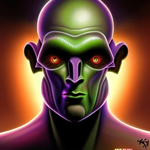 ultra detailed portrait of Brainiac villain , extremely detailed digital painting, extremely detailed face,crystal clear eyes, in the style of robert e howard and pablo oliveira and Ken Kelley and Keith Parkinson ,mystical colors,perfectly centered image, perfect composition, rim light, beautiful lighting,8k, stunning scene, raytracing