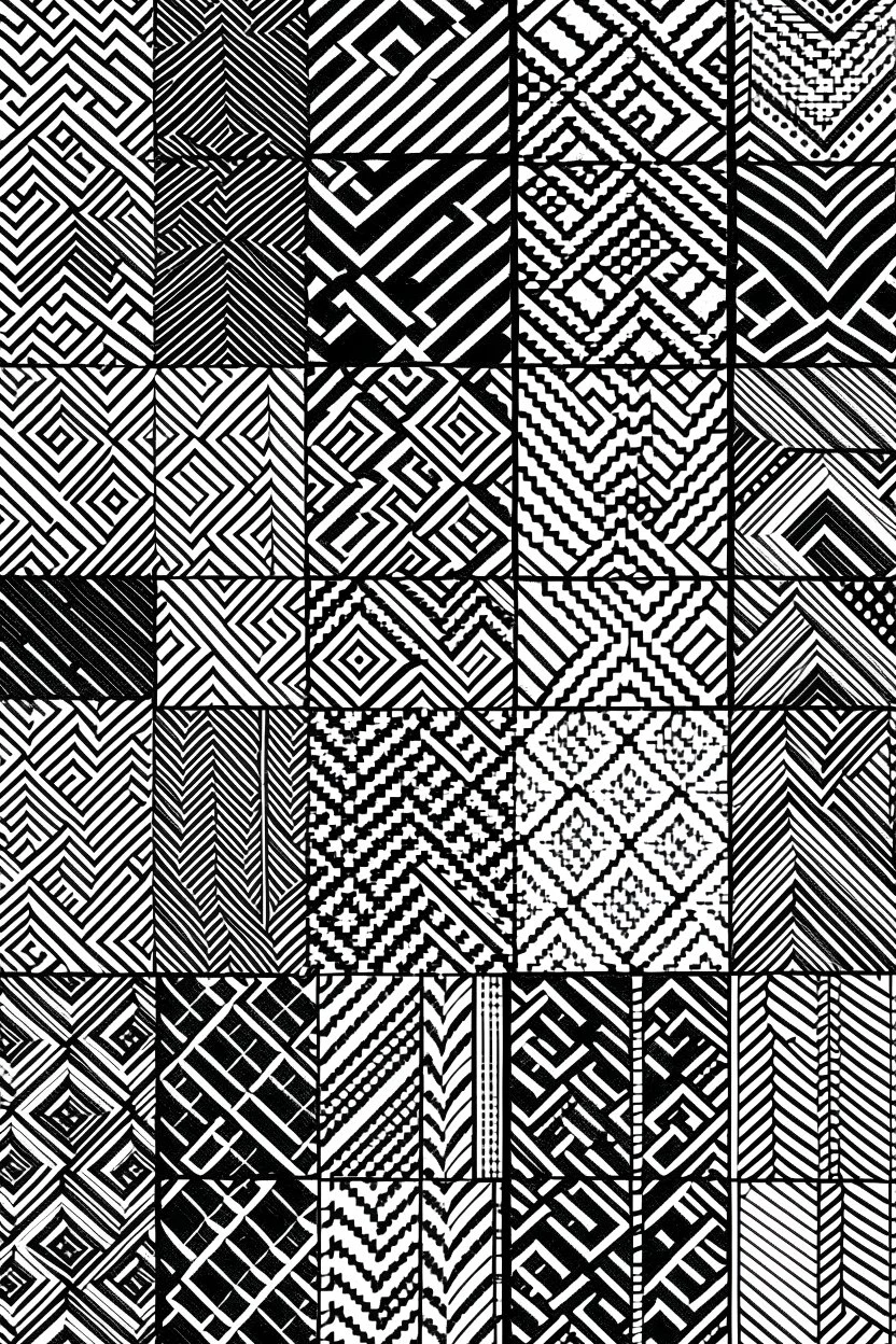 elite patterns black and white