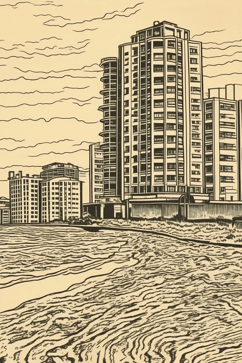 Woodcut, clean, punta del este