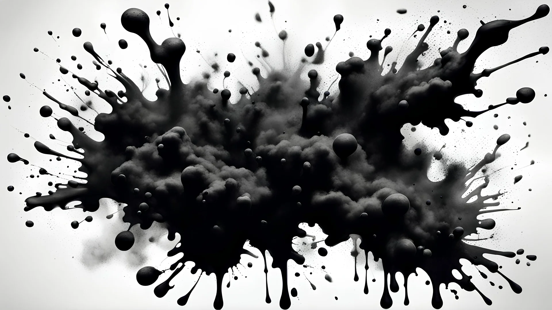 2D huge ink splash spray on paper as background