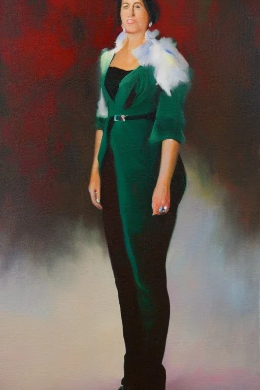 Full body portrait, painting, medium shot lady MidwestEmo