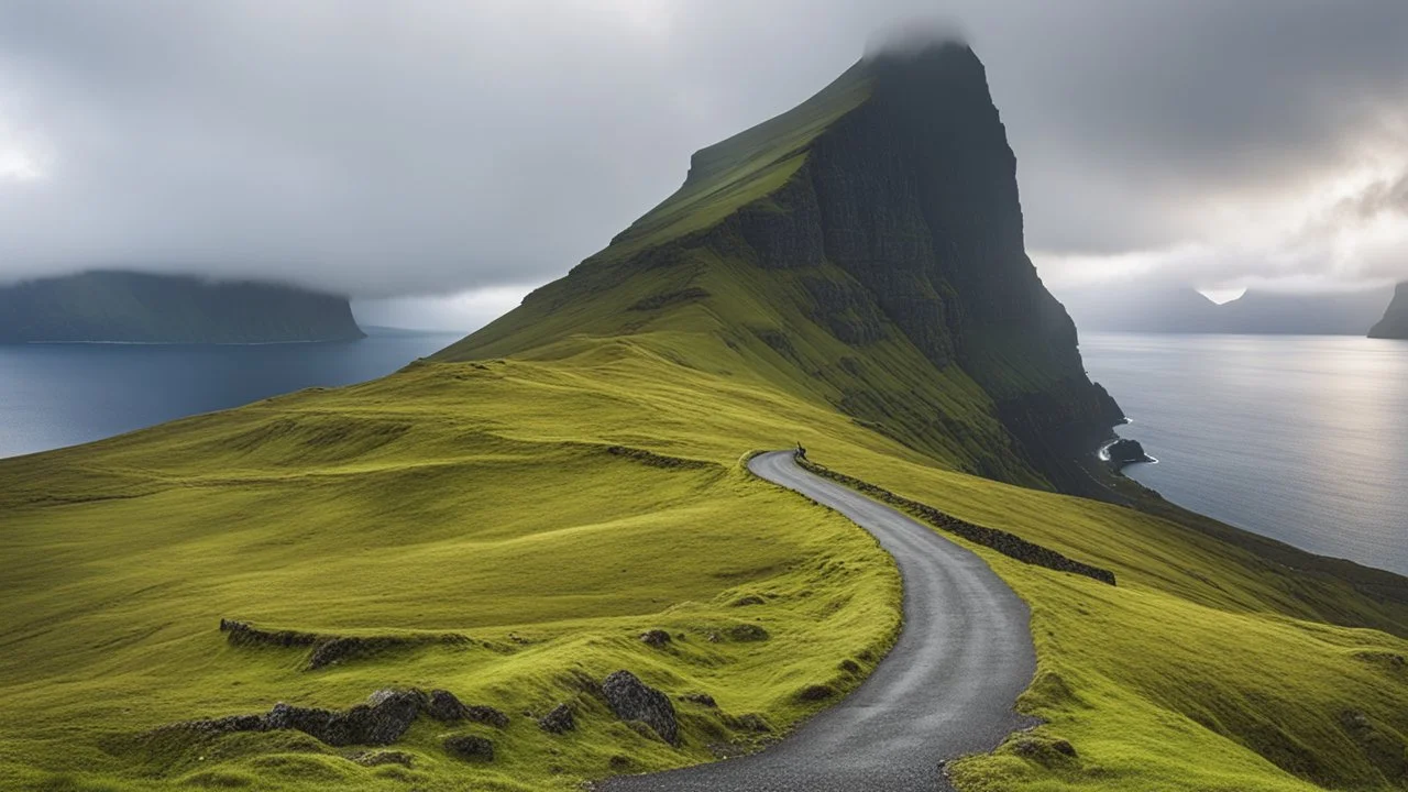 Kallur, Faroe Islands, beautiful composition, award-winning photograph, astonishing realism