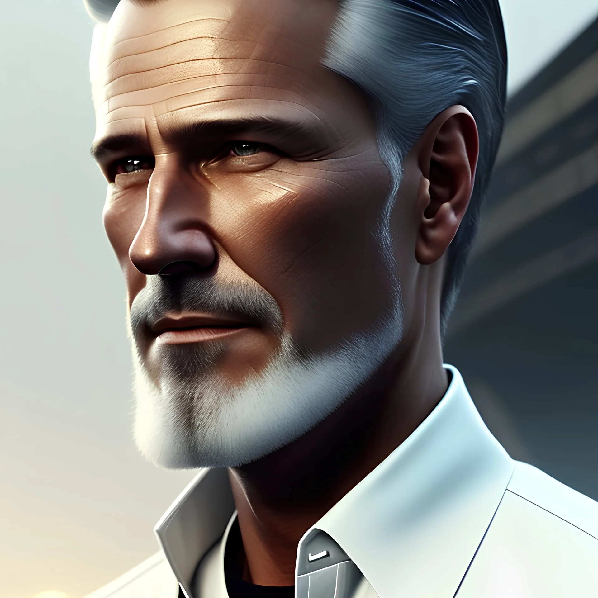 "MIddle aged white human male, with piercing eyes, with slick back hair, full-scale head and shoulders portrait, 8k resolution concept art portrait by Greg Rutkowski, Artgerm, WLOP, brett Favre dynamic lighting hyperdetailed intricately detailed Splash art trending on Artstation triadic colors Unreal Engine 5 volumetric lighting Splash art fantasy"