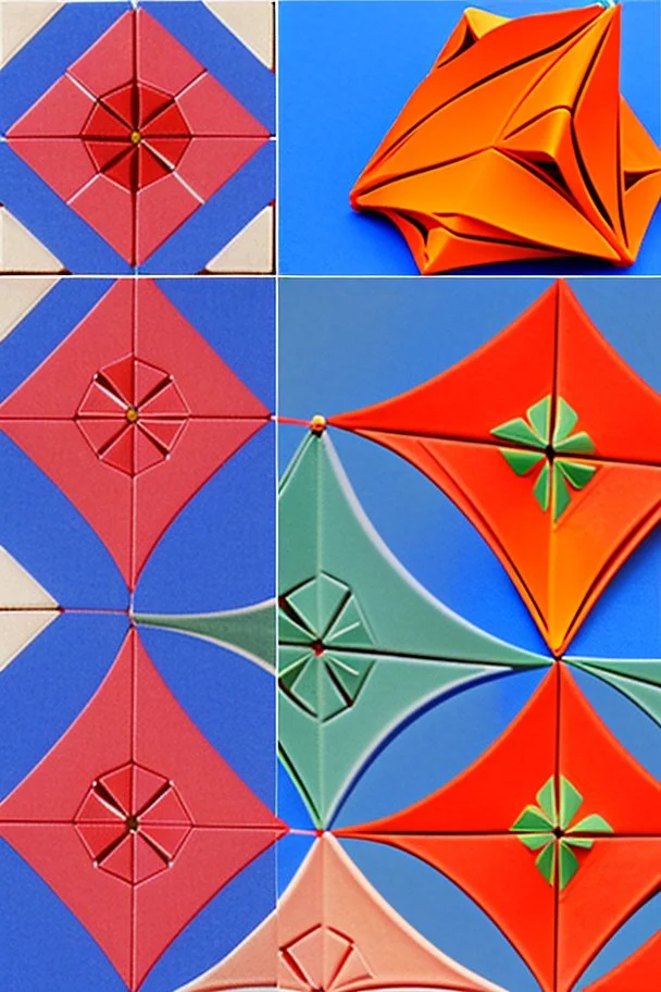 Roger Penrose’s aperiodic tiles. Left: Rhombuses, or “rhombs.” Right: Kites and darts.