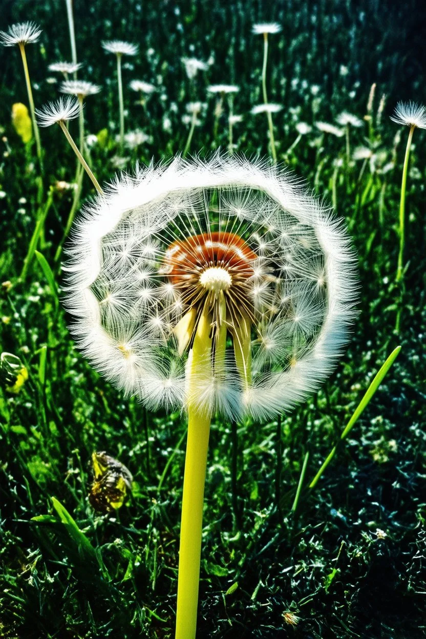 the sacred geometry of dandelions; a surreal version of Georgia O'Keefe