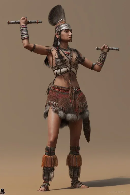 Full Body photo, aztec warrior, female