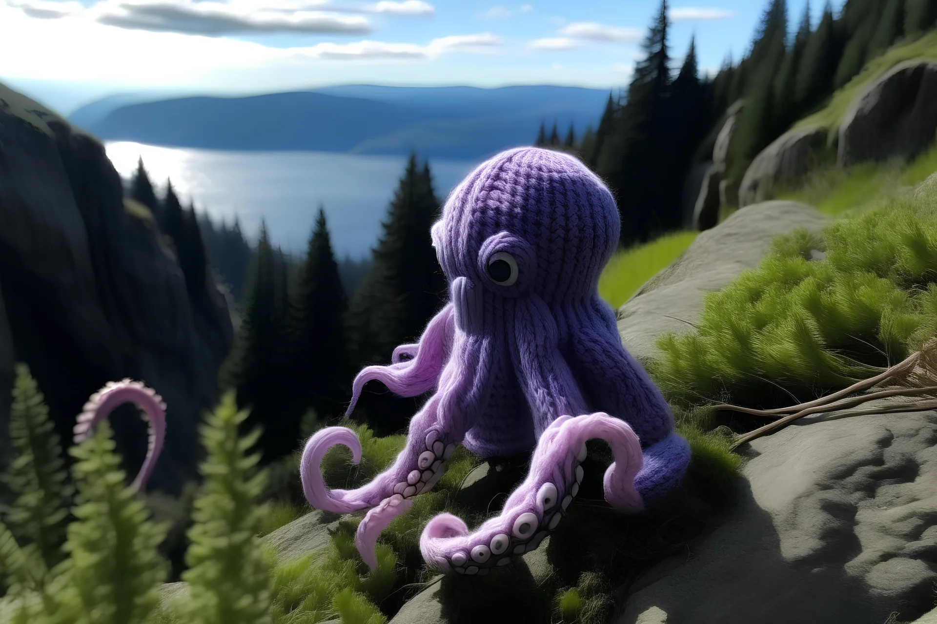 lila Cthulhu auf einen Berg