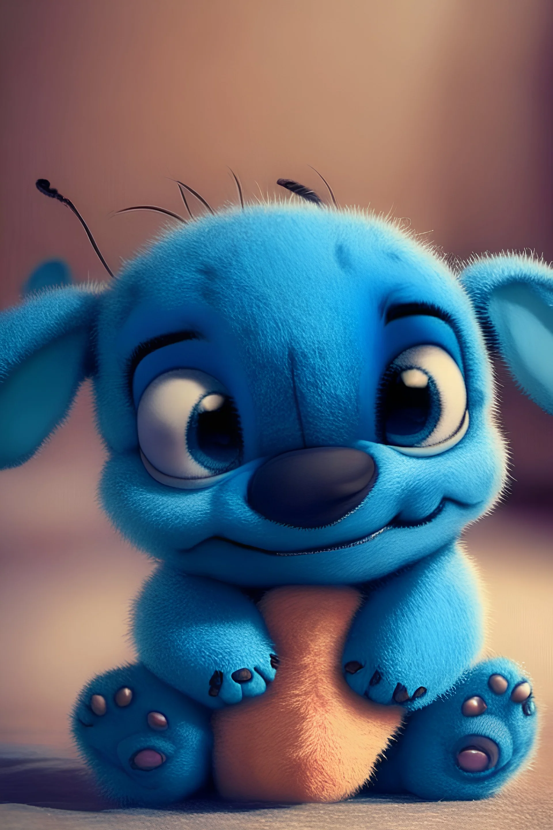 Stitch and he's cute