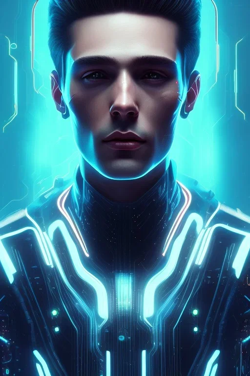 cyberpunk, head, men, portrai, tron