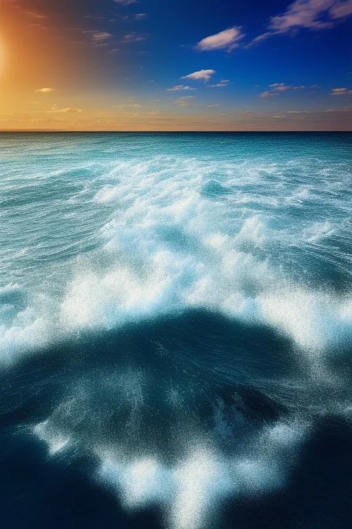 beatiful horizon in the ocean in super ultra HD in optic resolution, real photo, super detailed, professional PHOTOGRAPHY