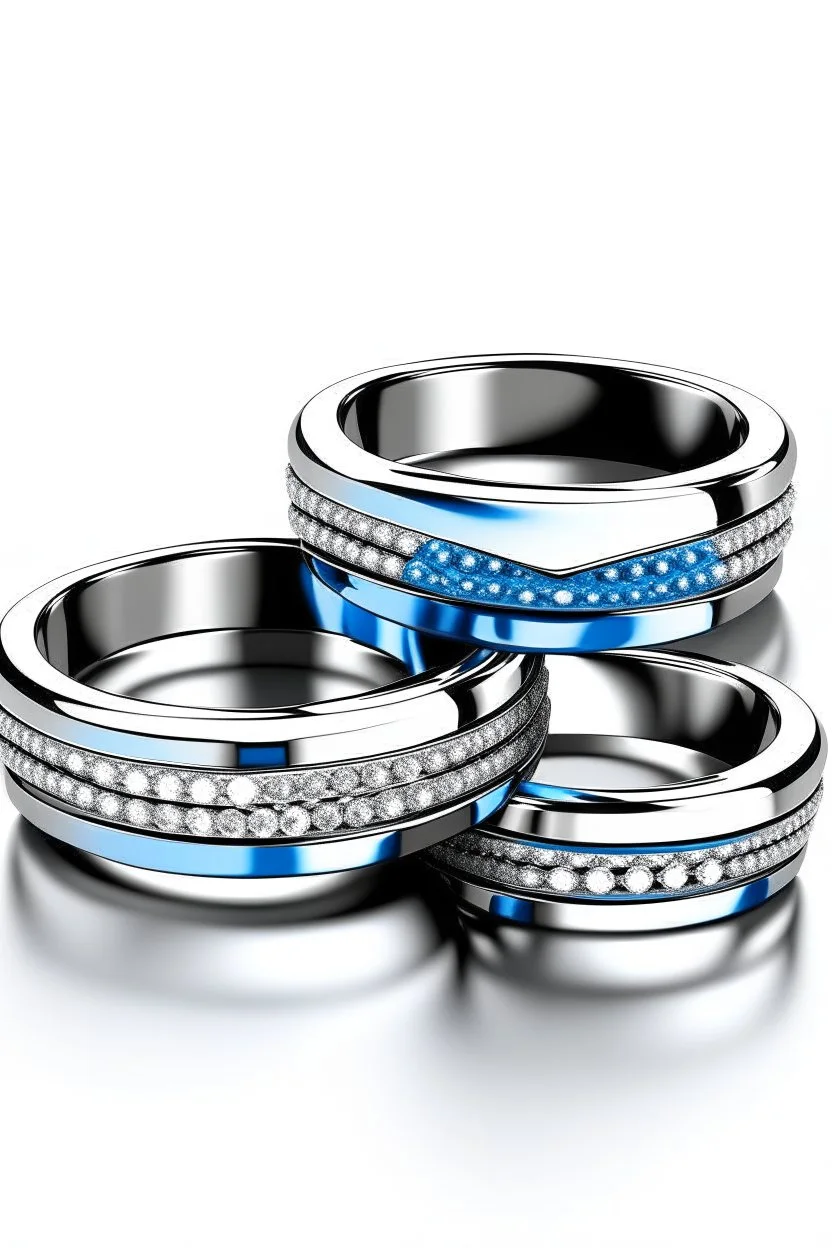 White gold couple rings It's easy in the shape containing diamonds blue