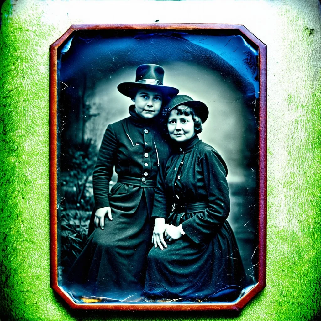 Daguerrotype, mysterious figures, odd background, tree