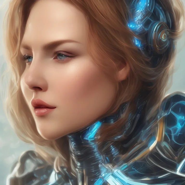 cyberblue, head, women, portrai, tron