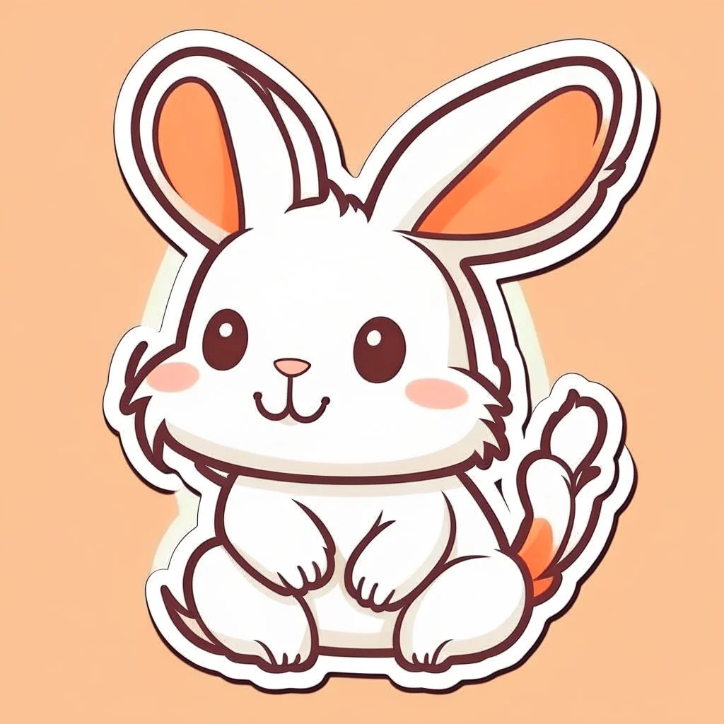 cute rabbit sticker template