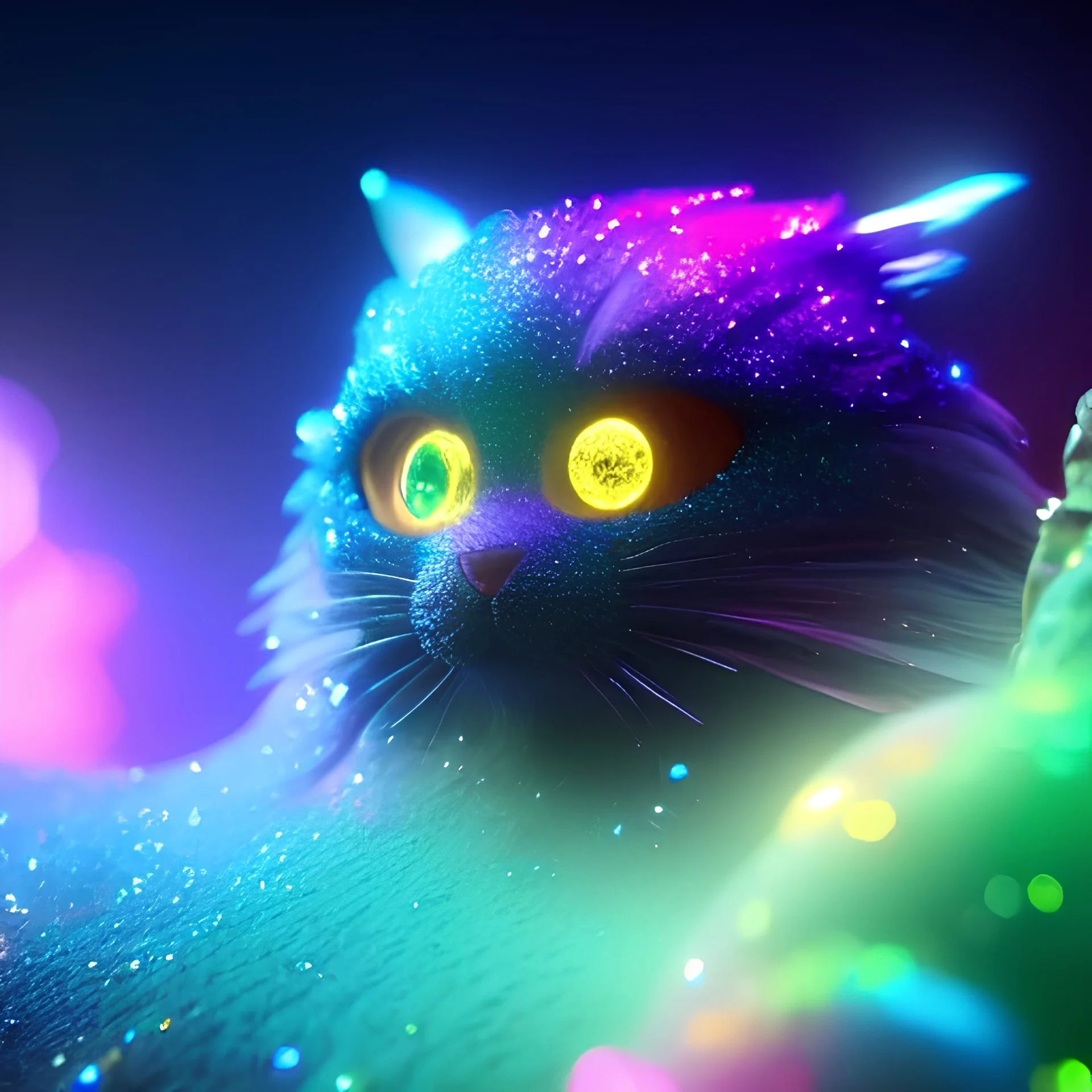 super cute fantasy creature, cute big circular reflective eyes, galactic glitter background, delicate colors, ultra detailed, smooth, light effect，vaporwave colorful, smooth, extremely sharp detail, finely tuned detail, ultra high definition, 8 k, unreal engine 5, ultra sharp focus