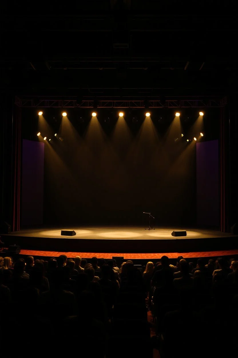 a nice stage with lights