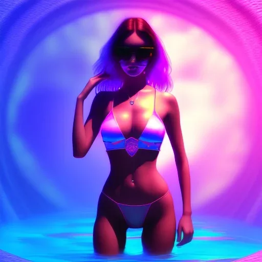 Vaporwave pool girl