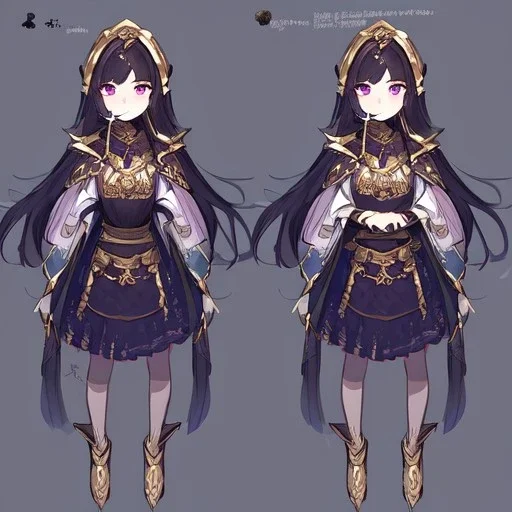 High quality, Detailed, Black long hair, Purple eyes, mouth open, blushing, goddess clothes, concept art, clothes kinda reavling, skirt is short
